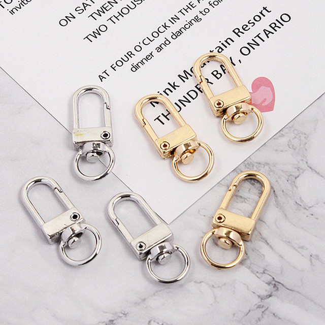 5pcs Gold Key Chain Ring Metal Lobster Clasp Clips Bag Car